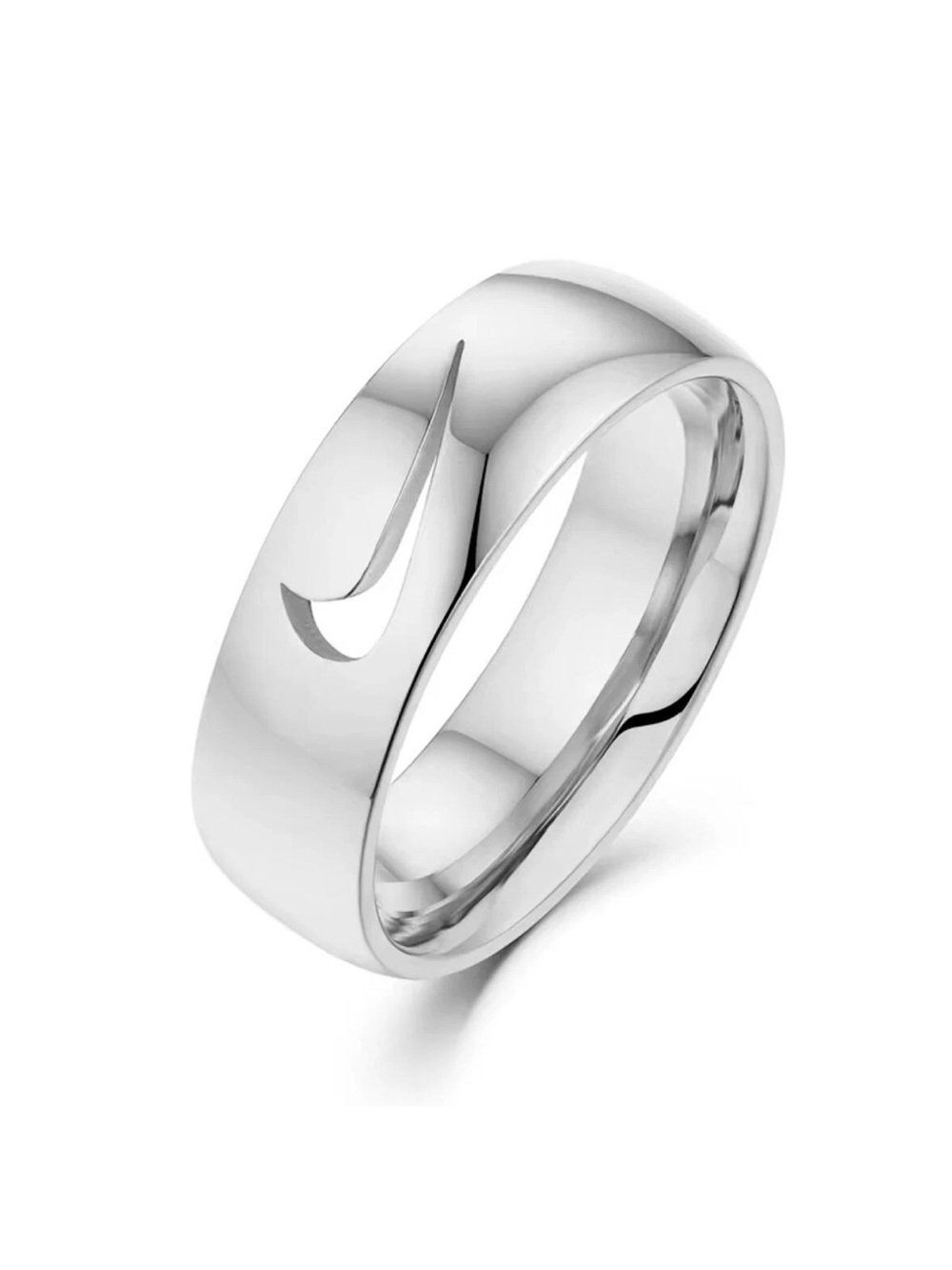 NIKE Ring - Nike Swoosh - Silver Ring - Stainless Steel - Size 6, Like New!